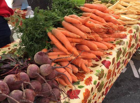 table of vegetables at the Farmers Market