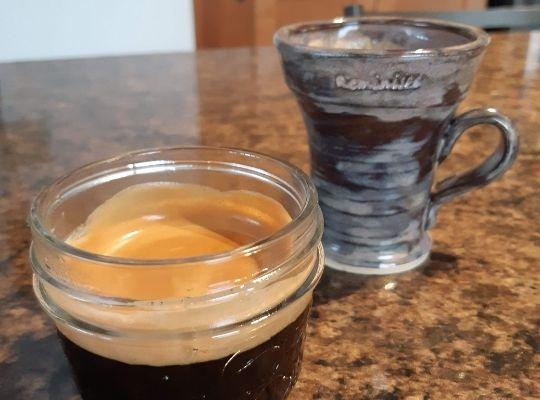 a cup of premium blend Trinity Coffee Company coffee