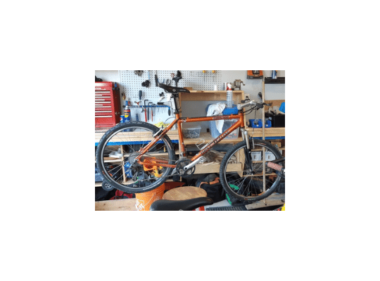 bicyle in bike rack ready for repair