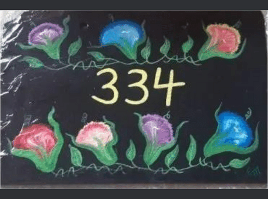 House Number Sign, hand painted on slate - Slate sign,hand painted, “Your House number” size 7.5 x 10,sealed for Exterior or Interior