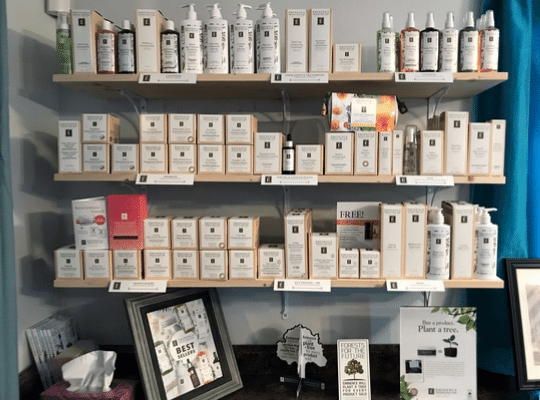 Soothe Downtown Spa shelving 
