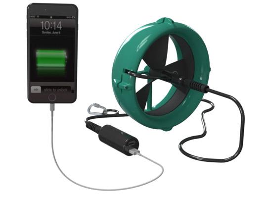 a WaterLily device charging an iPhone