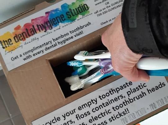 a Terra Cycle box to recycle dental care products