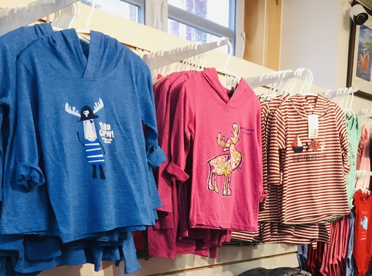 selection of Newfoundland  kids shirts sold at the Heritage Shop