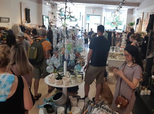 Johnny Ruth is a bright, busy store with many customers
