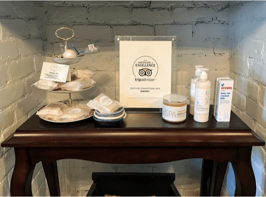 Soothe Downtown Spa table