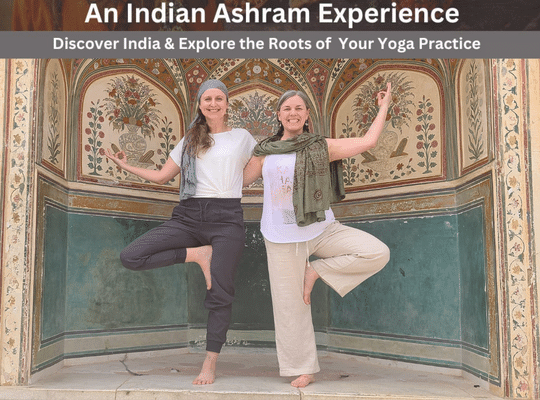 Shakti Yoga Retreat An Indian Ashram Experience 2025 two women posing
